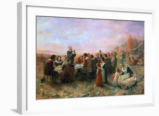 The First Thanksgiving-Jennie Augusta Brownscombe-Framed Giclee Print