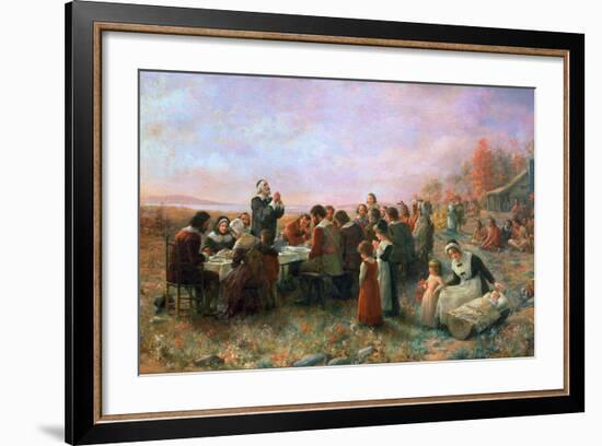 The First Thanksgiving-Jennie Augusta Brownscombe-Framed Giclee Print