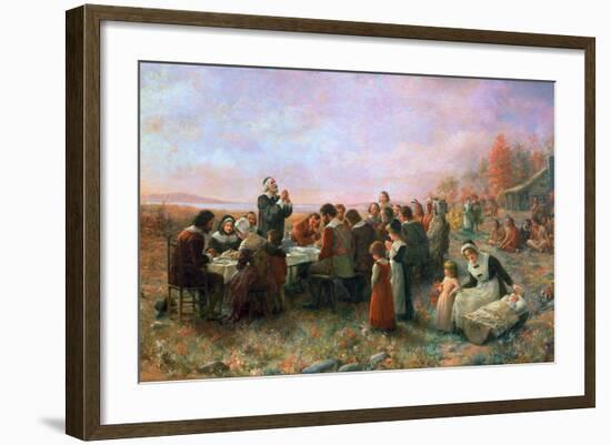 The First Thanksgiving-Jennie Augusta Brownscombe-Framed Giclee Print