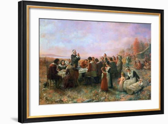 The First Thanksgiving-Jennie Augusta Brownscombe-Framed Giclee Print