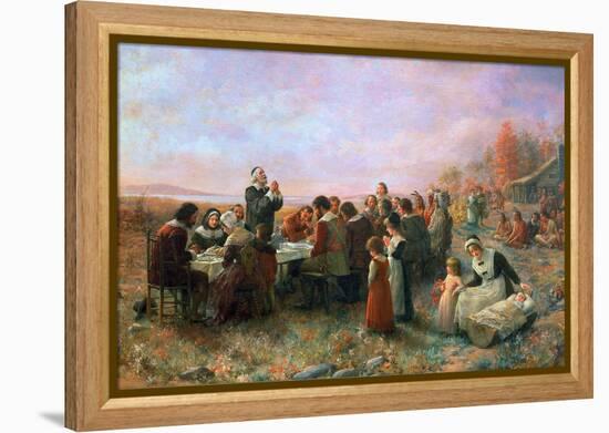 The First Thanksgiving-Jennie Augusta Brownscombe-Framed Premier Image Canvas