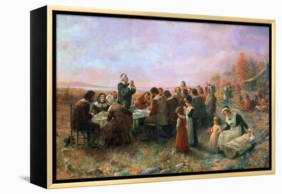 The First Thanksgiving-Jennie Augusta Brownscombe-Framed Premier Image Canvas