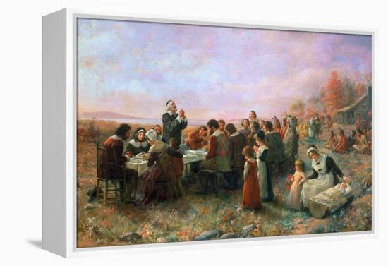 The First Thanksgiving-Jennie Augusta Brownscombe-Framed Premier Image Canvas