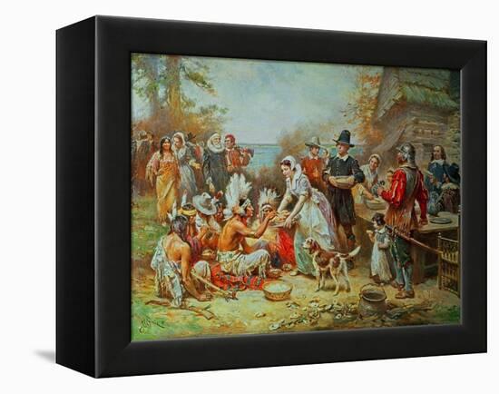 The First Thanksgiving-Jean Leon Gerome Ferris-Framed Premier Image Canvas
