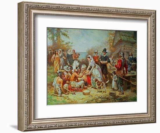 The First Thanksgiving-Jean Leon Gerome Ferris-Framed Giclee Print