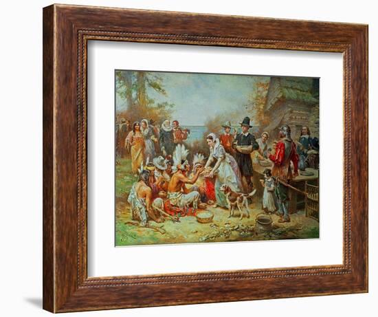 The First Thanksgiving-Jean Leon Gerome Ferris-Framed Giclee Print