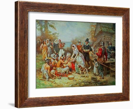 The First Thanksgiving-Jean Leon Gerome Ferris-Framed Giclee Print