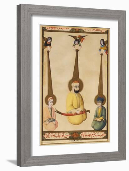 The First Three Shiite Imams: Ali with His Sons Hasan and Husayn-Persian School-Framed Giclee Print