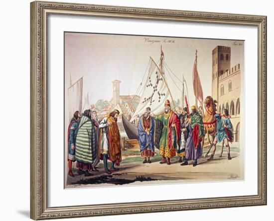 The First Venetian Doges in the 11th Century. Italy, Printing-null-Framed Giclee Print