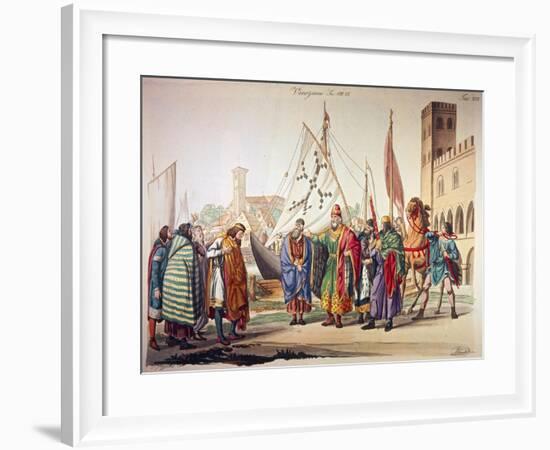 The First Venetian Doges in the 11th Century. Italy, Printing-null-Framed Giclee Print