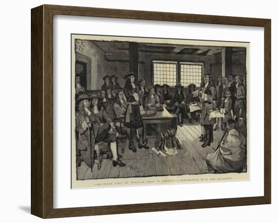 The First Visit of William Penn to America, a Conference with the Colonists-Howard Pyle-Framed Giclee Print