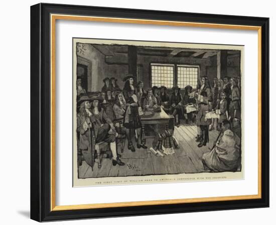 The First Visit of William Penn to America, a Conference with the Colonists-Howard Pyle-Framed Giclee Print