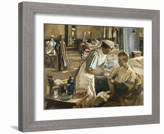 The First Wounded, London Hospital, 1914, 1914-Sir John Lavery-Framed Giclee Print