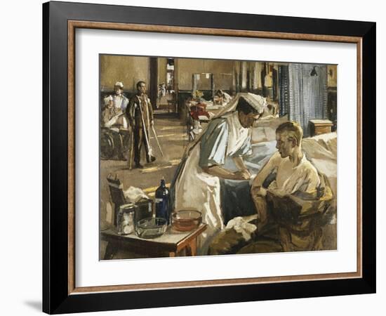 The First Wounded, London Hospital, 1914, 1914-Sir John Lavery-Framed Giclee Print