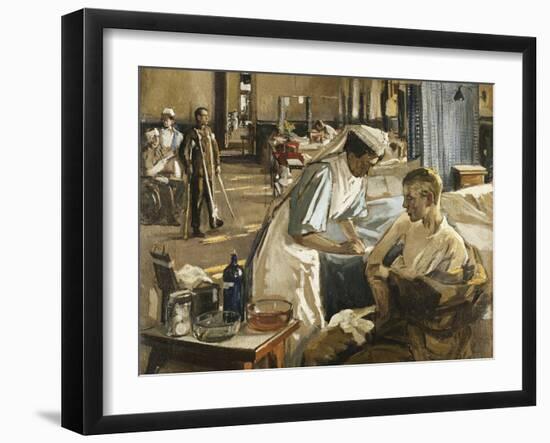 The First Wounded, London Hospital, 1914, 1914-Sir John Lavery-Framed Giclee Print