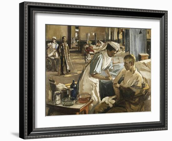 The First Wounded, London Hospital, 1914, 1914-Sir John Lavery-Framed Giclee Print