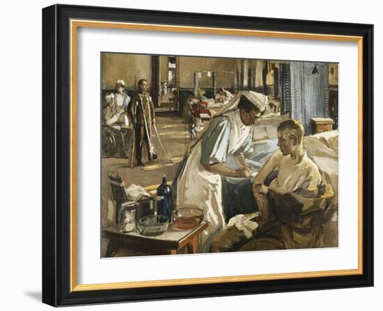 The First Wounded, London Hospital, 1914, 1914-Sir John Lavery-Framed Giclee Print