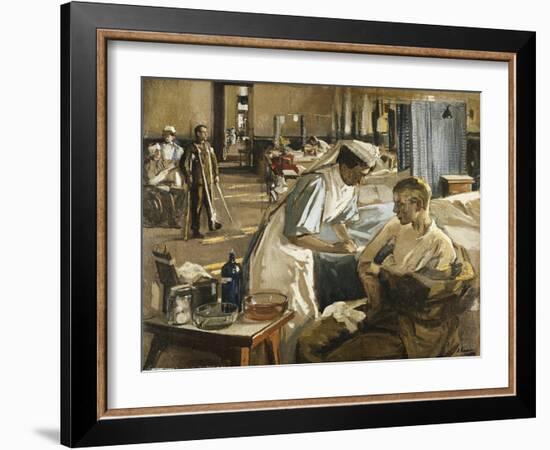 The First Wounded, London Hospital, 1914-Sir John Lavery-Framed Giclee Print