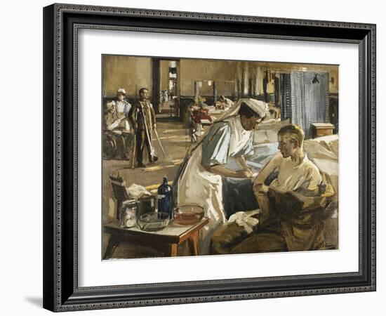 The First Wounded, London Hospital, 1914-Sir John Lavery-Framed Giclee Print