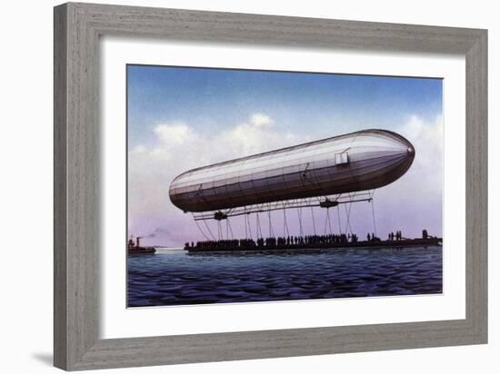 The First Zeppelin, LZ.1, Makes Its Maiden Flight Over the Bodensee-null-Framed Art Print