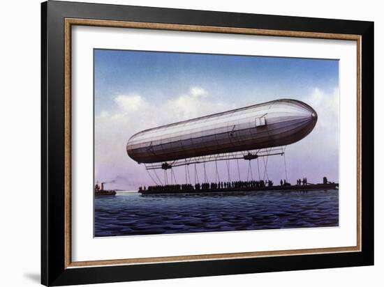 The First Zeppelin, LZ.1, Makes Its Maiden Flight Over the Bodensee-null-Framed Art Print