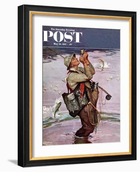 "The Fish are Jumping" Saturday Evening Post Cover, May 19, 1951-Mead Schaeffer-Framed Giclee Print