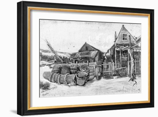 The Fish Drying Barn at Scheveningen, c.1882-Vincent van Gogh-Framed Giclee Print