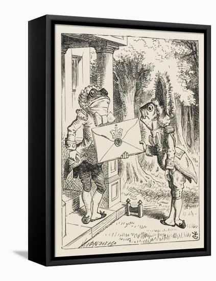 The Fish Footman and the Frog Footman-John Tenniel-Framed Stretched Canvas