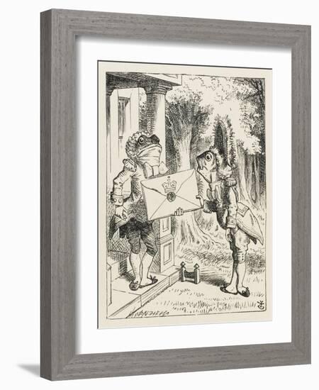 The Fish Footman and the Frog Footman-John Tenniel-Framed Art Print