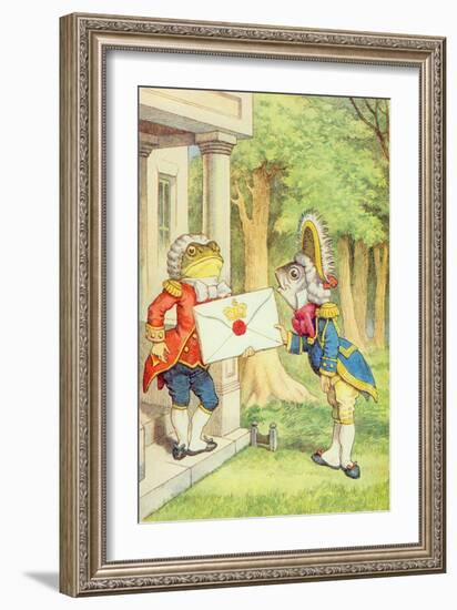 The Fish-Footman Delivering an Invitation to the Duchess, Alice in Wonderland by Lewis Carroll-John Tenniel-Framed Giclee Print