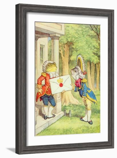 The Fish-Footman Delivering an Invitation to the Duchess, Alice in Wonderland by Lewis Carroll-John Tenniel-Framed Giclee Print