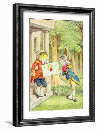 The Fish-Footman Delivering an Invitation to the Duchess, Alice in Wonderland by Lewis Carroll-John Tenniel-Framed Giclee Print