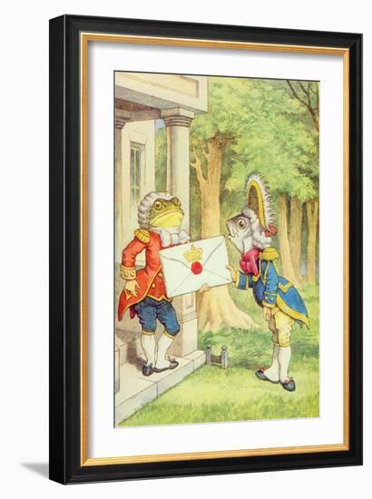 The Fish-Footman Delivering an Invitation to the Duchess, Alice in Wonderland by Lewis Carroll-John Tenniel-Framed Giclee Print