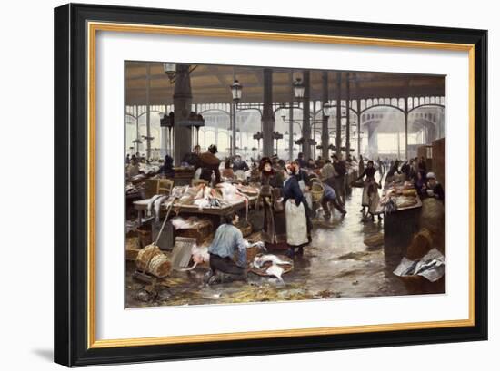 The Fish Hall at the Central Market, 1881-Victor Gilbert-Framed Giclee Print