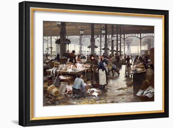 The Fish Hall at the Central Market, 1881-Victor Gilbert-Framed Giclee Print