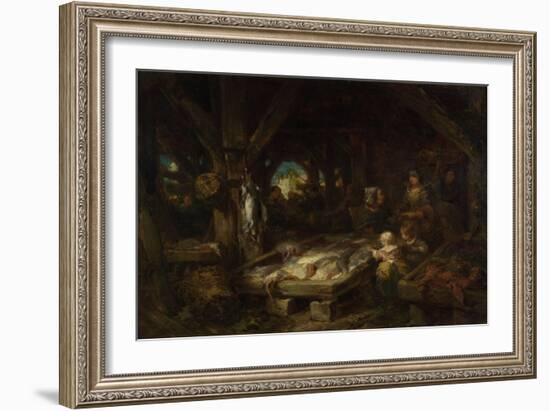 The Fish Market, Dieppe, 1845-Louis Gabriel Eugène Isabey-Framed Giclee Print