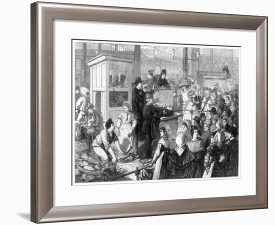 The Fish Market, the Lenten Season in Paris, 1875-null-Framed Giclee Print