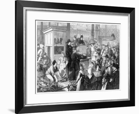 The Fish Market, the Lenten Season in Paris, 1875-null-Framed Giclee Print