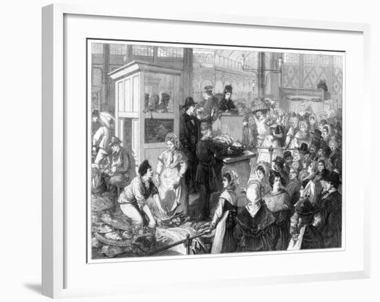 The Fish Market, the Lenten Season in Paris, 1875-null-Framed Giclee Print