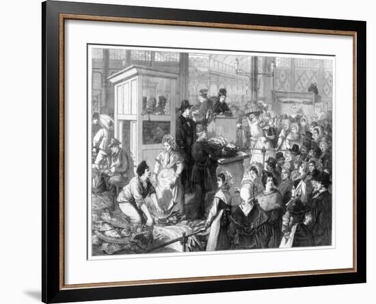 The Fish Market, the Lenten Season in Paris, 1875-null-Framed Giclee Print