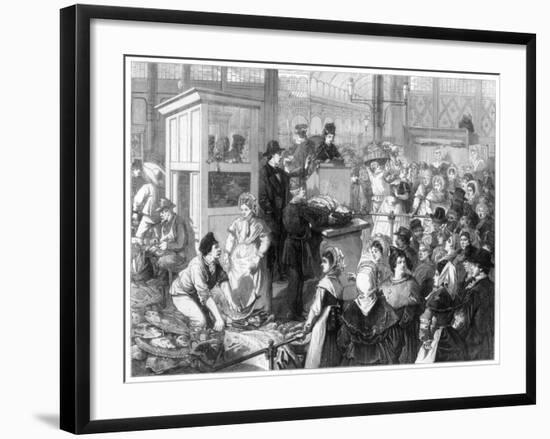 The Fish Market, the Lenten Season in Paris, 1875-null-Framed Giclee Print