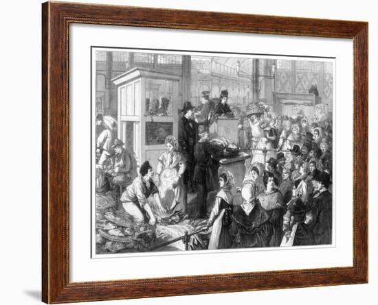 The Fish Market, the Lenten Season in Paris, 1875-null-Framed Giclee Print