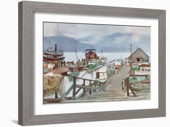 The Fish Market, Vancouver, the Mosquito Fleet-Harold Copping-Framed Giclee Print