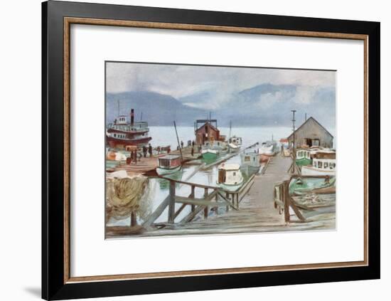 The Fish Market, Vancouver, the Mosquito Fleet-Harold Copping-Framed Giclee Print