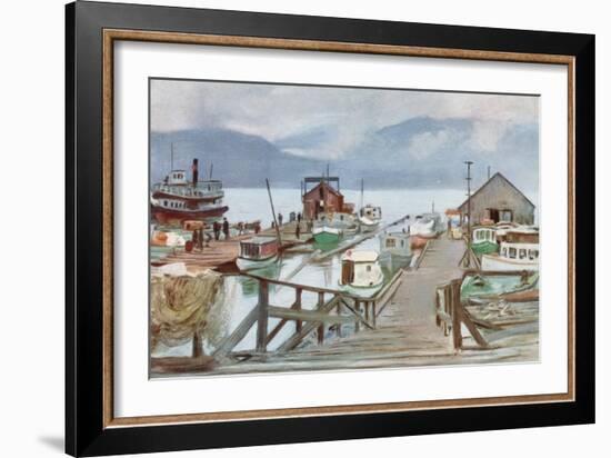 The Fish Market, Vancouver, the Mosquito Fleet-Harold Copping-Framed Giclee Print