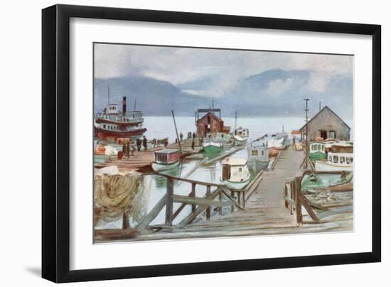 The Fish Market, Vancouver, the Mosquito Fleet-Harold Copping-Framed Giclee Print