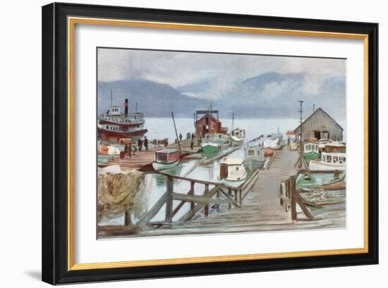 The Fish Market, Vancouver, the Mosquito Fleet-Harold Copping-Framed Giclee Print