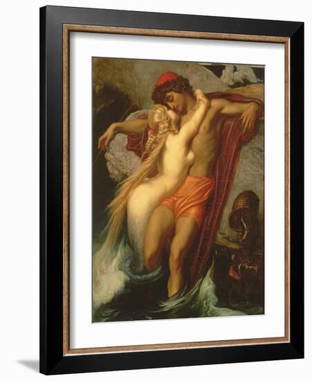 The Fisherman and the Syren: from a Ballad by Goethe, 1857-Frederick Leighton-Framed Premium Giclee Print