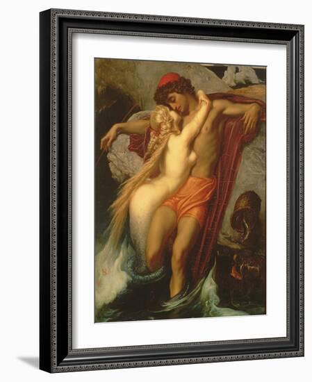 The Fisherman and the Syren: from a Ballad by Goethe, 1857-Frederick Leighton-Framed Premium Giclee Print