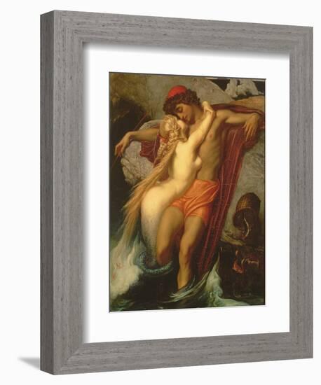 The Fisherman and the Syren: from a Ballad by Goethe, 1857-Frederick Leighton-Framed Giclee Print